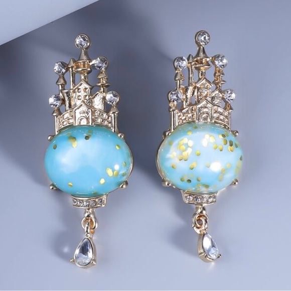 “Auroras Castle” Sleeping Beauty Disney Princess Magic Blue Globe Glitter Dangle - Picture 3 of 16